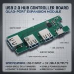 3-Port USB Output Power Module Board with Type-C Input 5V 3A Fiberglass PCB for OEM
